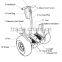 Golf tool vehicle car electric scooter with 2 big wheels off road style balancing scooter