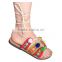 Leather footwear pompom sandals casual slip-on flip-flop India handmade slippers