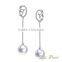 2015 14K White Gold Jewelry Freshwater Pearl Jewelry Pearl Earring 14Carat Gold Plated with Rohdium Mountings Wholesale