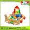 Classic Construction Wooden Blocks Cart Building Block Toys