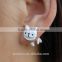 New Kawaii piercing ear stud smiley 3d cat earrings Jewelry factory china