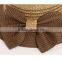 QXSH0010A Large brim and bow tie summer women beach hat Boater straw hat for women