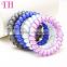 factory girls cheap hair accessories different colors elastic telephone wire plastic hair band                        
                                                                                Supplier's Choice