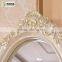 Decorative White Silver Oval Wooden French European Classic Baroque Style Bedroom Large wooden vintage mirror