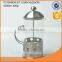 tempered glass tea/coffee pot and stainless steel pump lid
