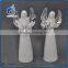 white christmas ceramic angel figurines with tealight candle holder