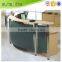 office reception desk white table green dampers with Iron frame Modern