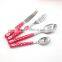 Christmas Pink Handle Spoon Fork Knife