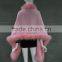 Pink Cachmere Cape With Detachable Raccoon Fur Collar /Ladies Fur Shawl With Many Color For Choose