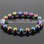 KJL-CZ0014 Brand Men gold/rose/Silver Bracelet 4mm Round Bead Micro Pave Silver CZ iron stone Anil Arjandas men Charm Bracelets