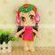 SYZB jewelry company customize 12" stuffed doll pink girl with Non Woven Fabric dress decoration