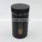 Black Colored Iron Covered Glass Storage Jar with Metal Screw Lid