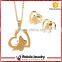 Stainless Steel Gold Plated Jewelry Sets with Butterfly Pendant