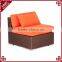 Modern living room furniture 7-seat design rattan weave american sofa set