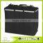 Collapsible Crush Double Sorter Laundry Hamper with Mesh Top and Aluminum Rim, Black