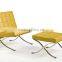 Replica Living room Stainless Steel frame white leather Barcelona Chair