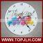 2017 hot selling sublimation logo printed glass wall clock