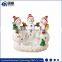 Custom elegant christmas white snowman cheap candle holders