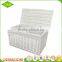 2017 set 5 fashion white wicker laundry basket with lid