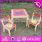 High quality kindergarten table and chairs natural wood daycare furniture W08G209-S