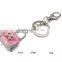 Wholesale Heart Shaped Metal Keyring Rhinestone Key Chain KY07-0006
