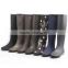 knee high fabric coating rubber rain boots