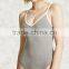 knit romper Plain Contrast Piped Cami V Neck Bodysuit swimsuit one piece