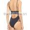 Push up Women One Piece Swimwear Deep V Neck Backless Swimwear Sexy Bandage Swimsuit Black