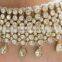 Bridal Golden crystal broad payal ANKLETS pair feet bracelet