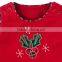 Red Corduroy Embroidery Girls Christmas Smocked Dresses