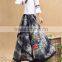 flower linen maxi irregular ahnd crocheted hand embroidery skirts