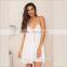 Women Sexy Sundress Sleeveless Dress Front Zip Spaghetti Strap Slip Dress