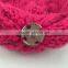 Myfur Hot Pink Knitting Hat With Real Genuine Raccoon Fur Bobble