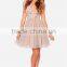 China supplier woman dress cap sleeves sequined woman dress fashion 2015