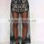 Slim Front Lace See Through Floral Print Latest Long Skirt Design