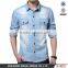 2016 new fashion men's denim casual shirt
