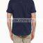 2015 casual men short shirts 100% cotton with two pocket