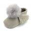 Suede Baby Shoes 2017 Pom Pom Newborn Baby Moccasins M7091301