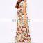 China wholesale Women clothing summer dresses for women cap sleeve long maxi dress floral printed evening dress for seniors 2015