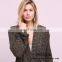 Ribbed sweater and open cardigan with front slip pockets and wide sleeves