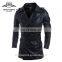 2017 Long PU Fit Leather Trench Coat China Factory Custom Jacket for men