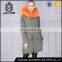 Korea style women hooded fur parka fur raccoon jacket with low price