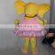 HI CE Attractive yellow elephant mascot costume with dress for sale