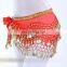 Bestdance 3 Rows Belly Dance Hip Skirt Scarf Wrap Belt Hip scarf Gold sequins Goin Coins