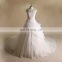 Special design round neck short sleeve new tiered lace & beads ball wedding gown