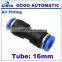 coaxial connector 12mm to 16mm pneumatic union quick fitting