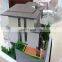 Led light villa house model, scale miniature model with landscape trees