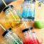 Drinking bottles 400ml mason jars with holder color painted manufacturer