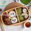 Natural oak Japanese style lunch box single layer elliptical environmental protection kitchen supplies