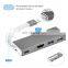 Aluminium 4K Type C 4 Port Adapter 5 in 1 Type C Hub